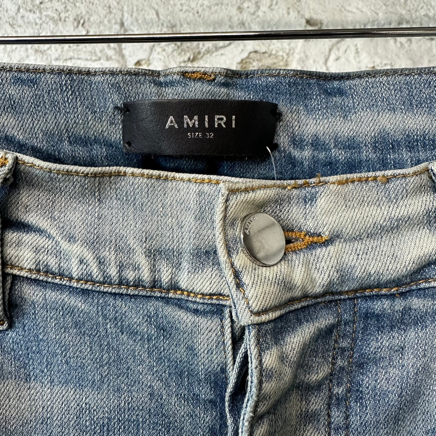 Amiri MX1 Tie Dye Patches Blue Denim Jeans Sz 32