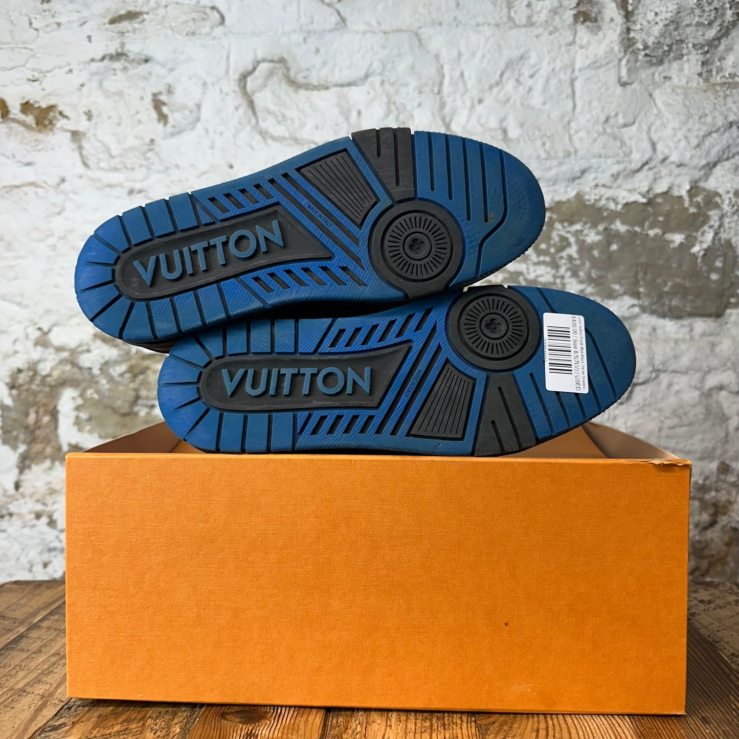 Louis Vuitton Royal Blue Black Trainer Sneaker Sz 8.5 (7LV)