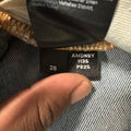 Amiri MX1 Green Suede Blue Denim Jeans Sz 28