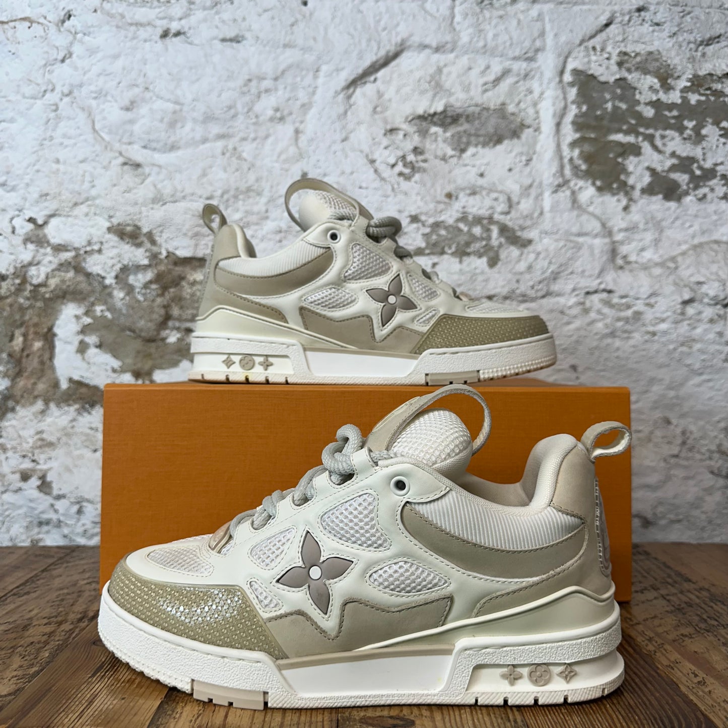 Louis Vuitton Beige Cream Skate Sneaker Sz 8 (6.5LV)