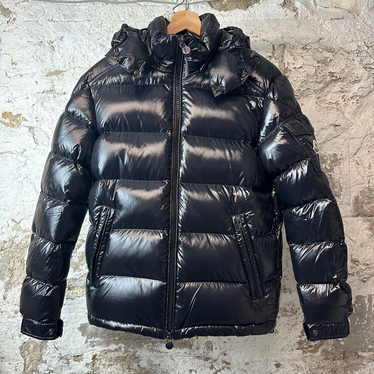 Moncler Maya Giubbotto Puffer Jacket Black Sz M (3) DS