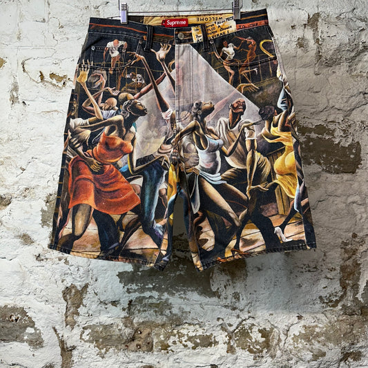 Supreme Ernie Barnes Denim Jean Shorts Sz 34