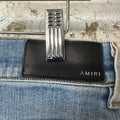 Amiri White Varsity 22 Patch Blue Denim Jeans Sz 31