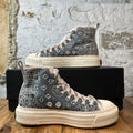 Amiri High White MA Blue Paisley Cream Sneaker Sz 7 (40)