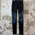 Amiri Crystal Paint Splatter Black Denim Jeans Sz 29