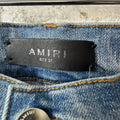 Amiri Distressed Side Spell Blue Denim Jeans Sz 31