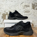 Chanel CC Triple Black Trainer Sneaker Sz 9 (42)