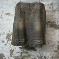 Vale Rainstorm Rhinestone Blue Denim Jean Shorts Sz 36 DS