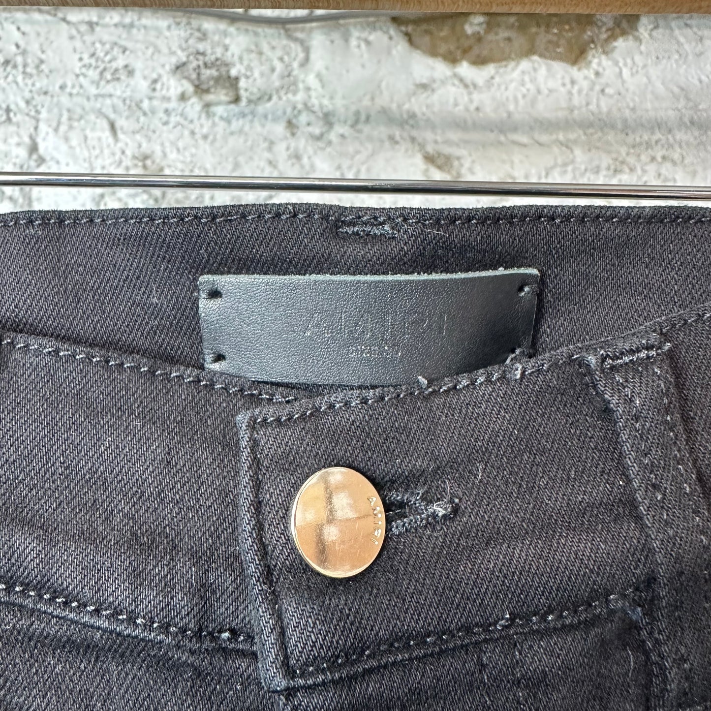 Amiri Art Patch Black Denim Jeans Sz 30