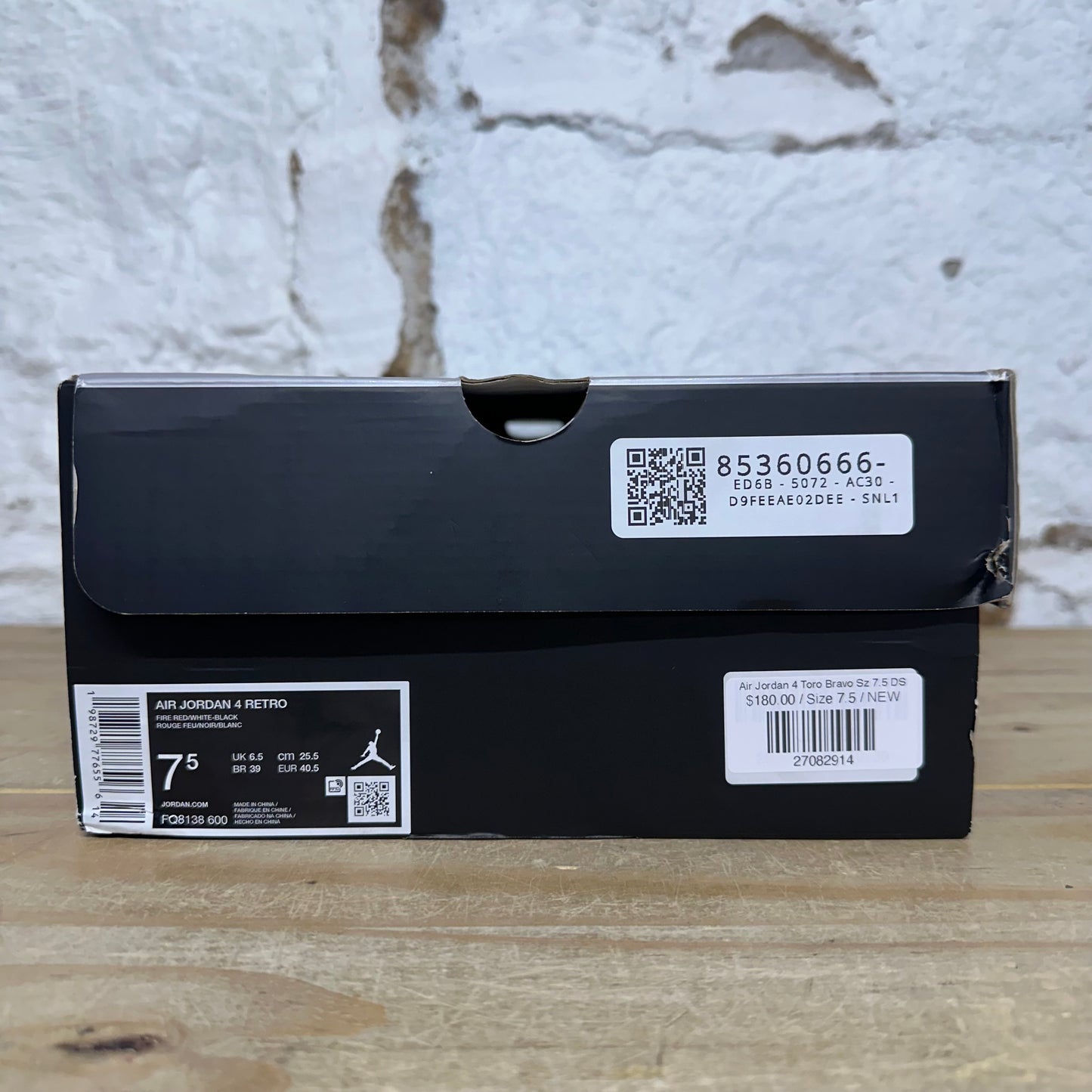 Air Jordan 4 Toro Bravo Sz 7.5 DS
