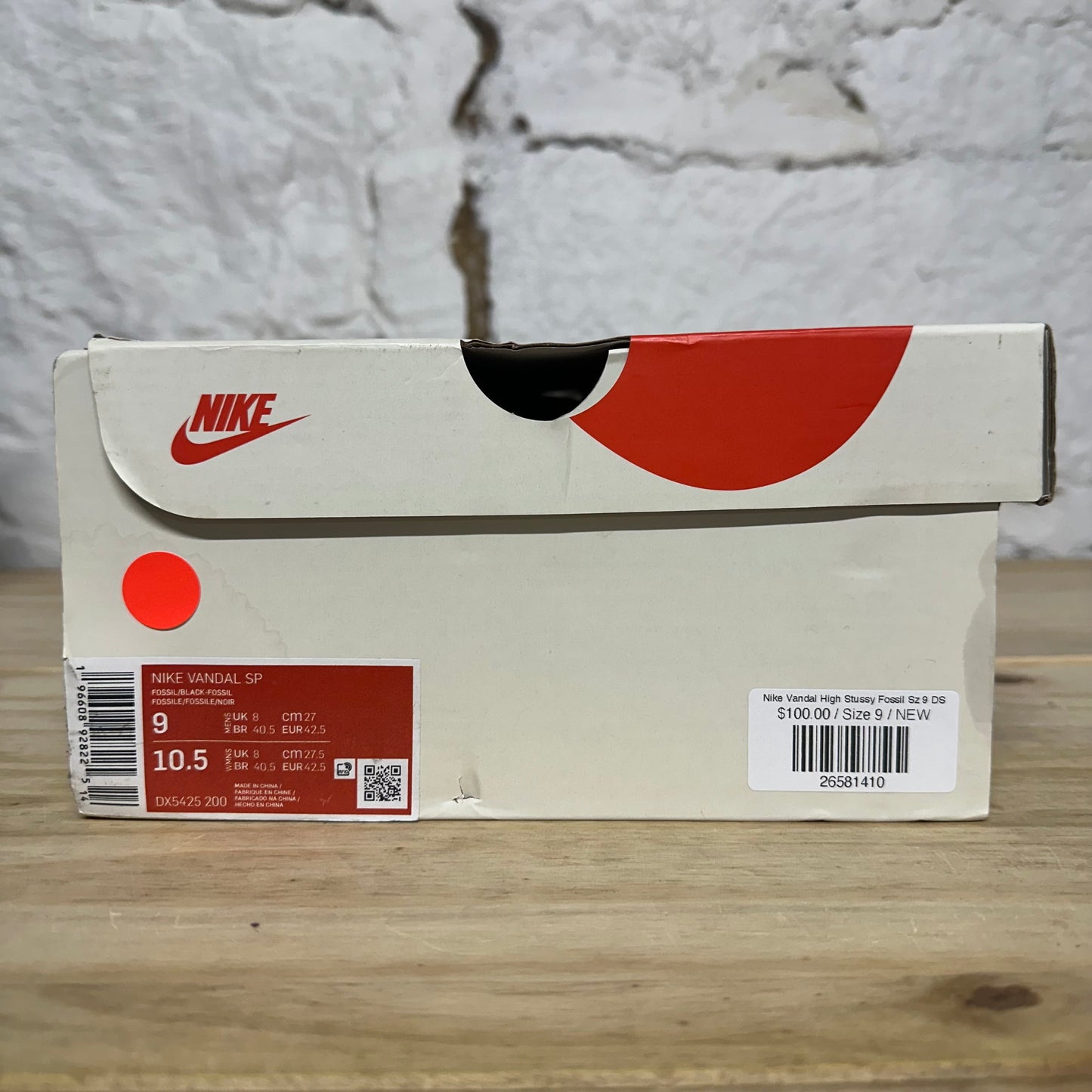 Nike Vandal High Stussy Fossil Sz 9 DS