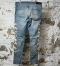 Amiri Cream Bones Blue Denim Jeans Sz 36