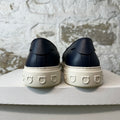 Ferragamo Gancini Navy White Loafer Sz 10