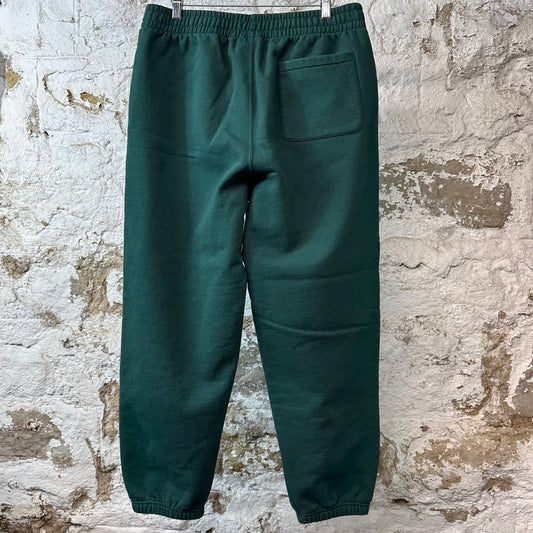 Supreme White Satin Spellout Sweatpants Green Sz M