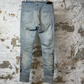 Amiri Paisley Flames Blue Denim Jeans Sz 32
