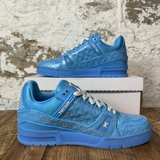 Louis Vuitton Baby Blue Monogram Trainer Sneaker Sz 10 (8.5LV) No Box