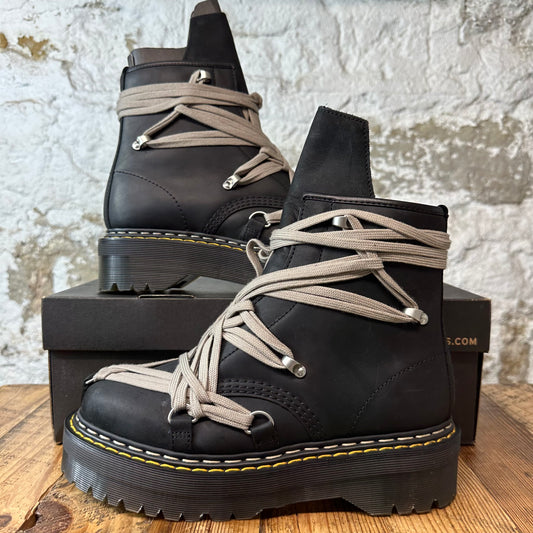 Rick Owens 1460 Quad Sole Megalace Boot Black Sz 9