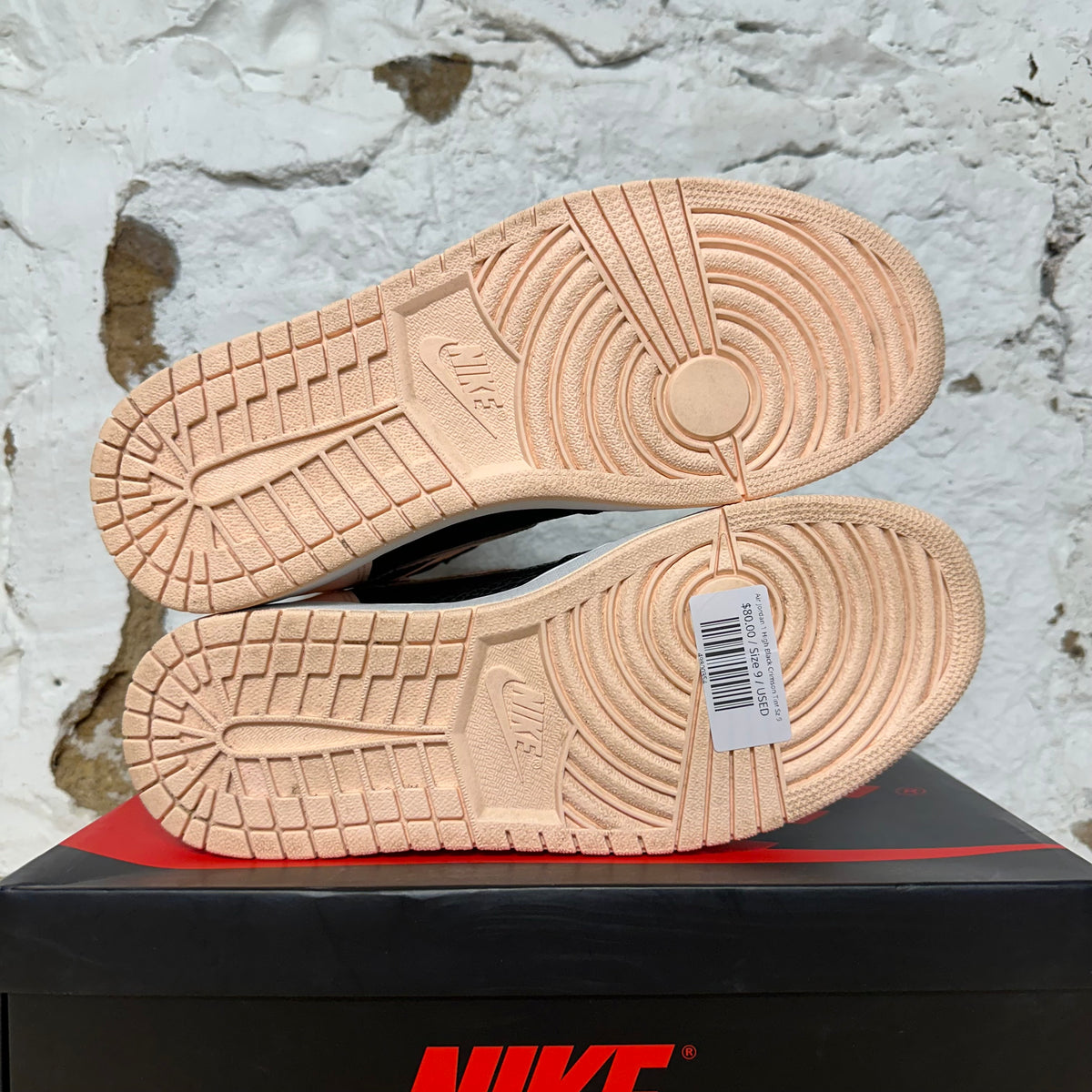 Air Jordan 1 High Black Crimson Tint Sz 9