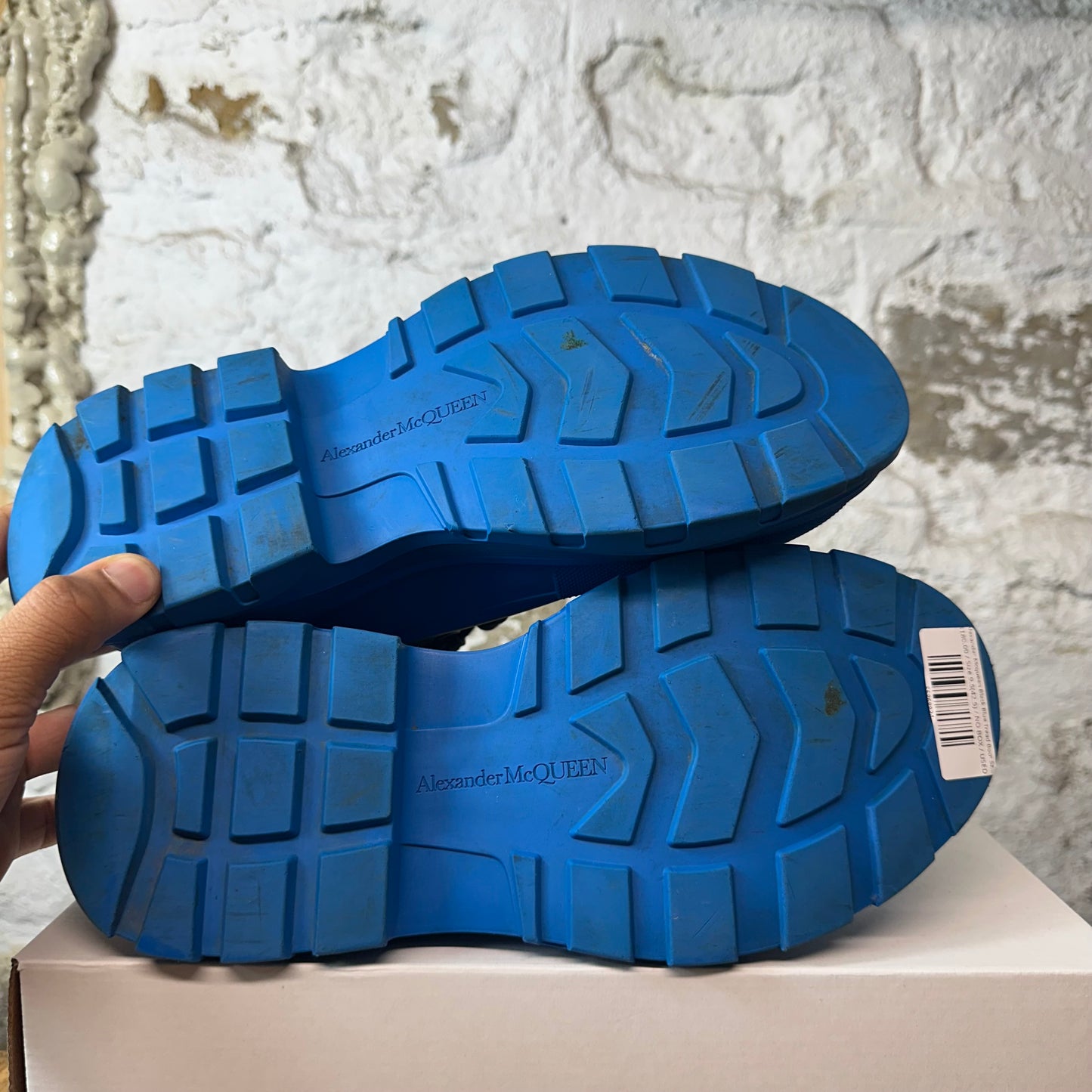 Alexander McQueen Black Blue Tread Boot Sz 9.5 (42.5)