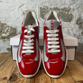 Prada Americas Cup Red Patent Grey White Sneaker Sz 9