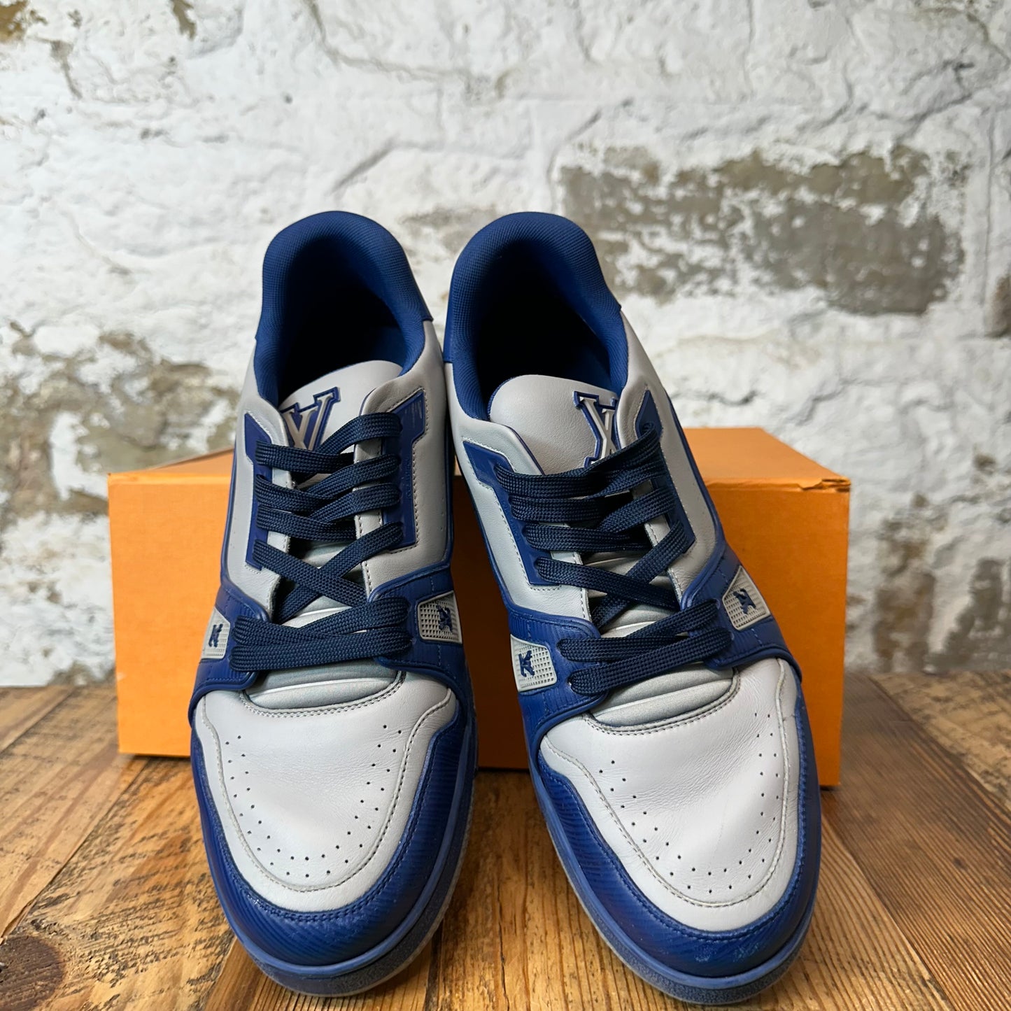 Louis Vuitton Blue Grey Trainer Sneaker Sz 10 (8.5LV)
