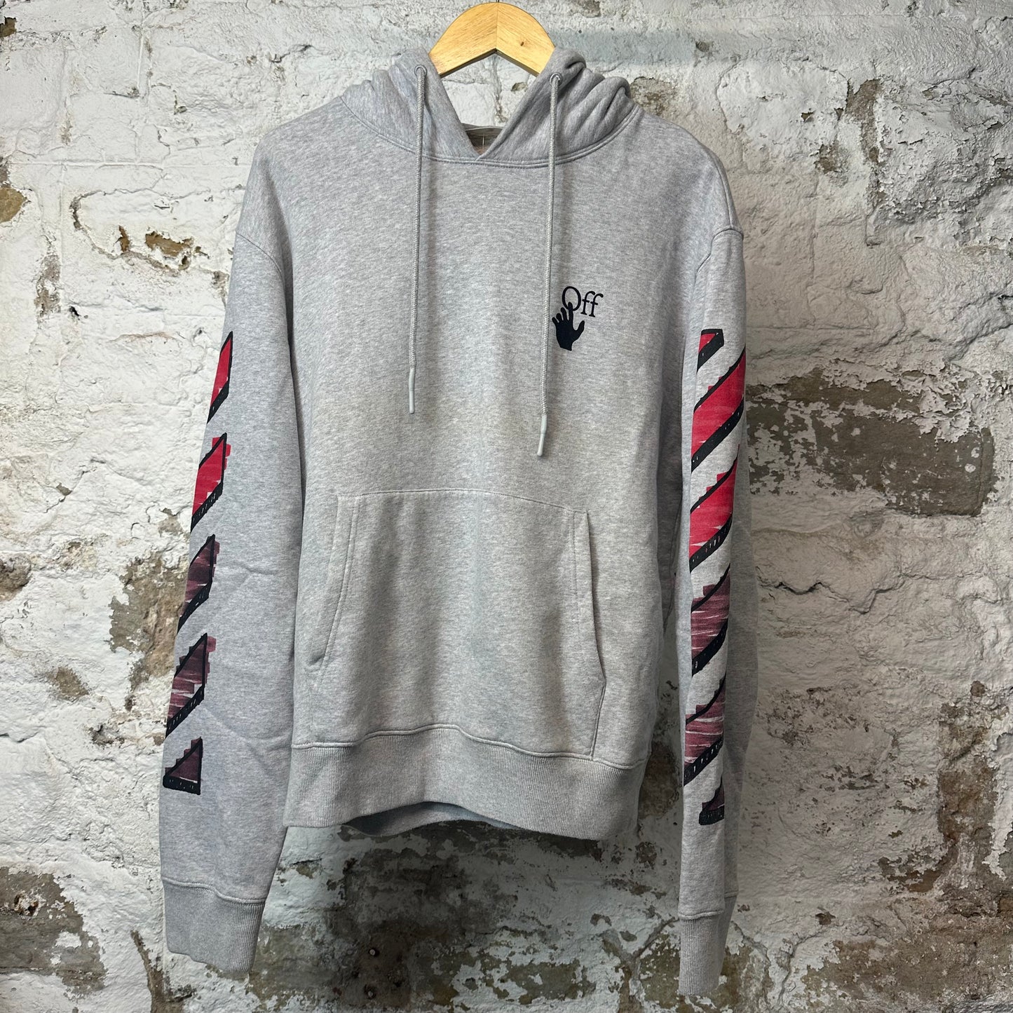 Off White Red Arrows Hoodie Gray Sz L