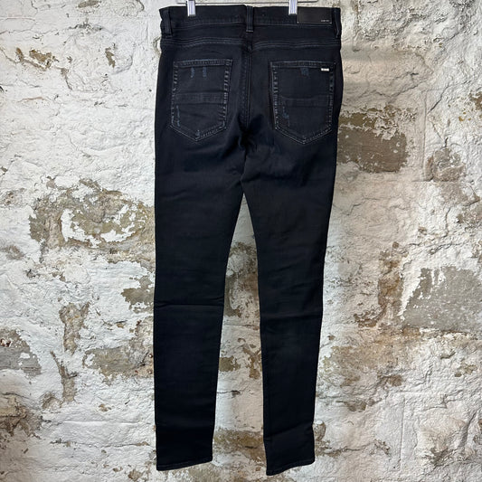 Amiri MX1 Olympic Patch Black Denim Jeans Sz 33