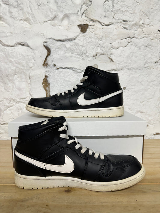Air Jordan 1 Mid Black White Sz 10