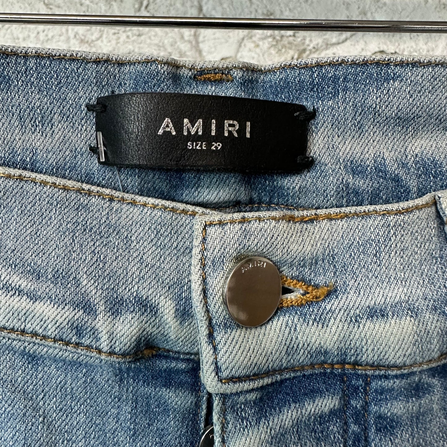 Amiri MX2 Brown Paisley Blue Denim Jeans Sz 29