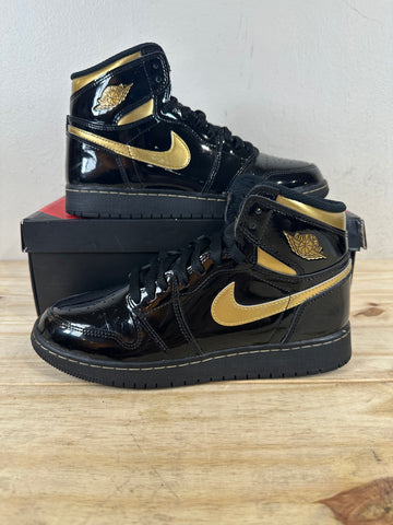 Air Jordan 1 High Black Metallic Gold Sz 6.5Y