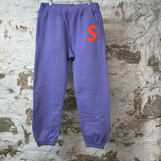 Supreme Orange S Logo Purple Sweatpants Sz M