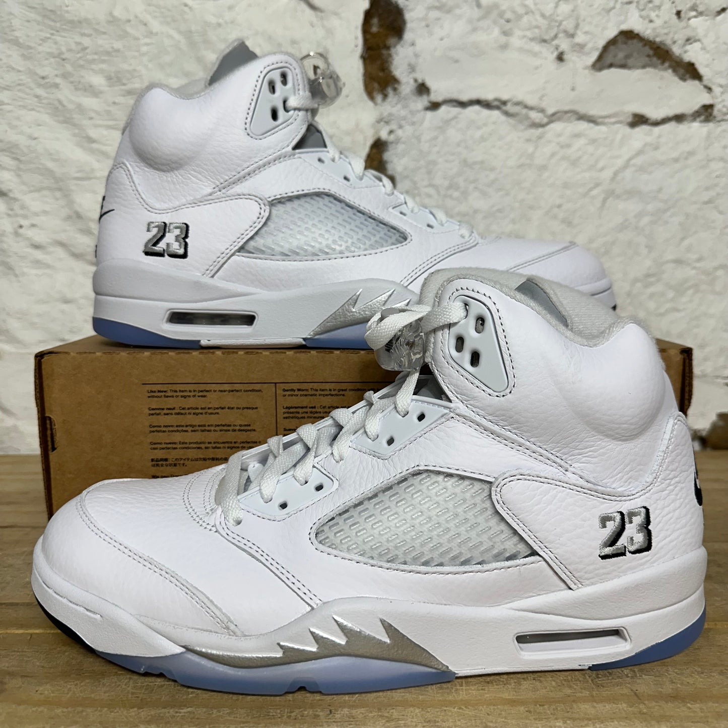 Air Jordan 5 White Metallic Sz 11 DS