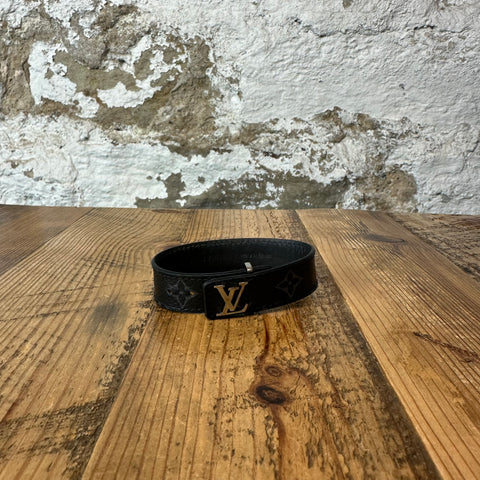 LV Graphite Silver Slim Bracelet Sz 19