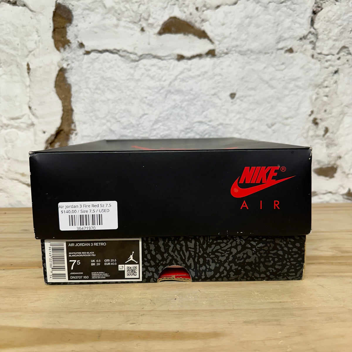 Air Jordan 3 Fire Red Sz 7.5