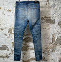 Amiri Plain Blue Honeycomb Denim Jeans Sz 34