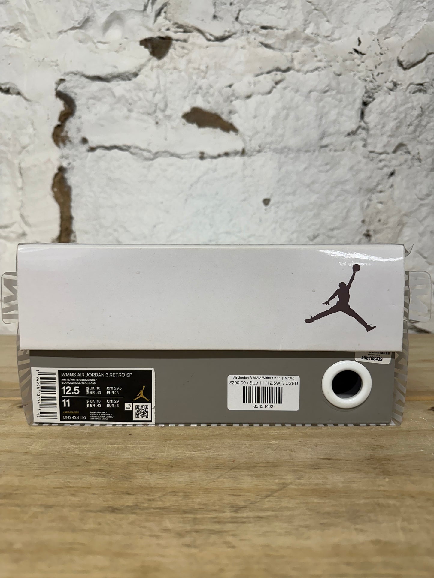 Air Jordan 3 A Ma Maniere White Sz 11 (12.5W)
