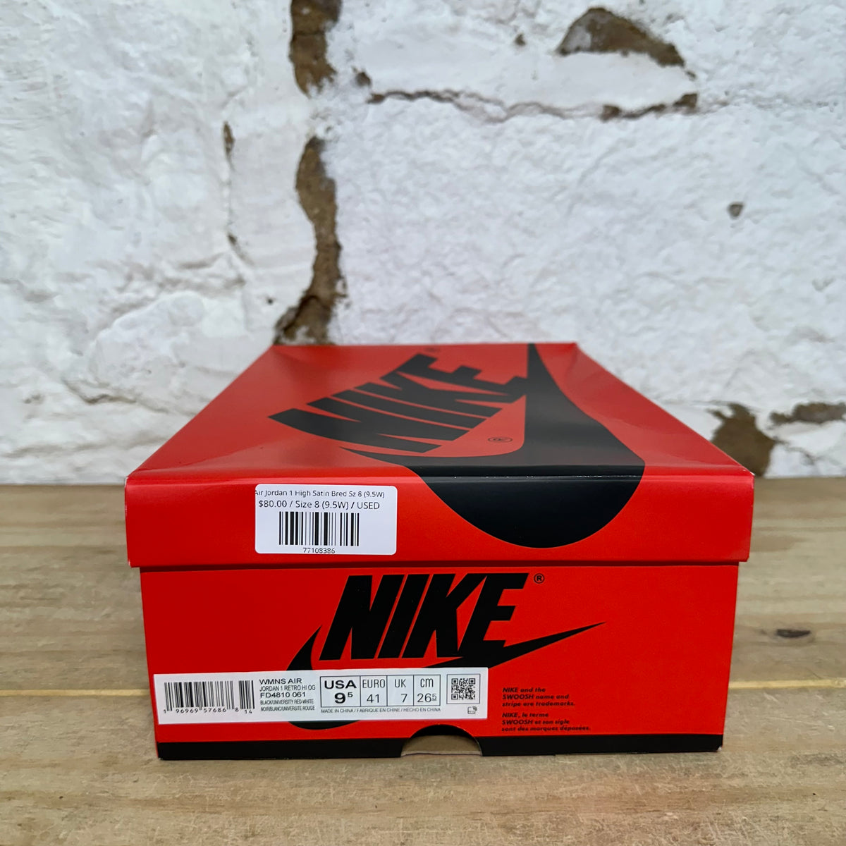 Air Jordan 1 High Satin Bred Sz 8 (9.5W)