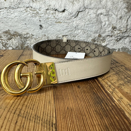 Gucci Reversible Beige GG Monogram Belt Sz (90/36)