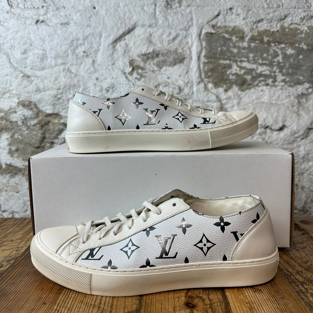 Louis Vuitton Grey Monogram White Tattoo Sneaker Sz 8.5 (7LV)