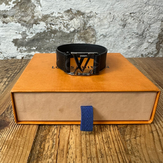Louis Vuitton Graphite Hockenheim Bracelet Sz 21 W/ Box