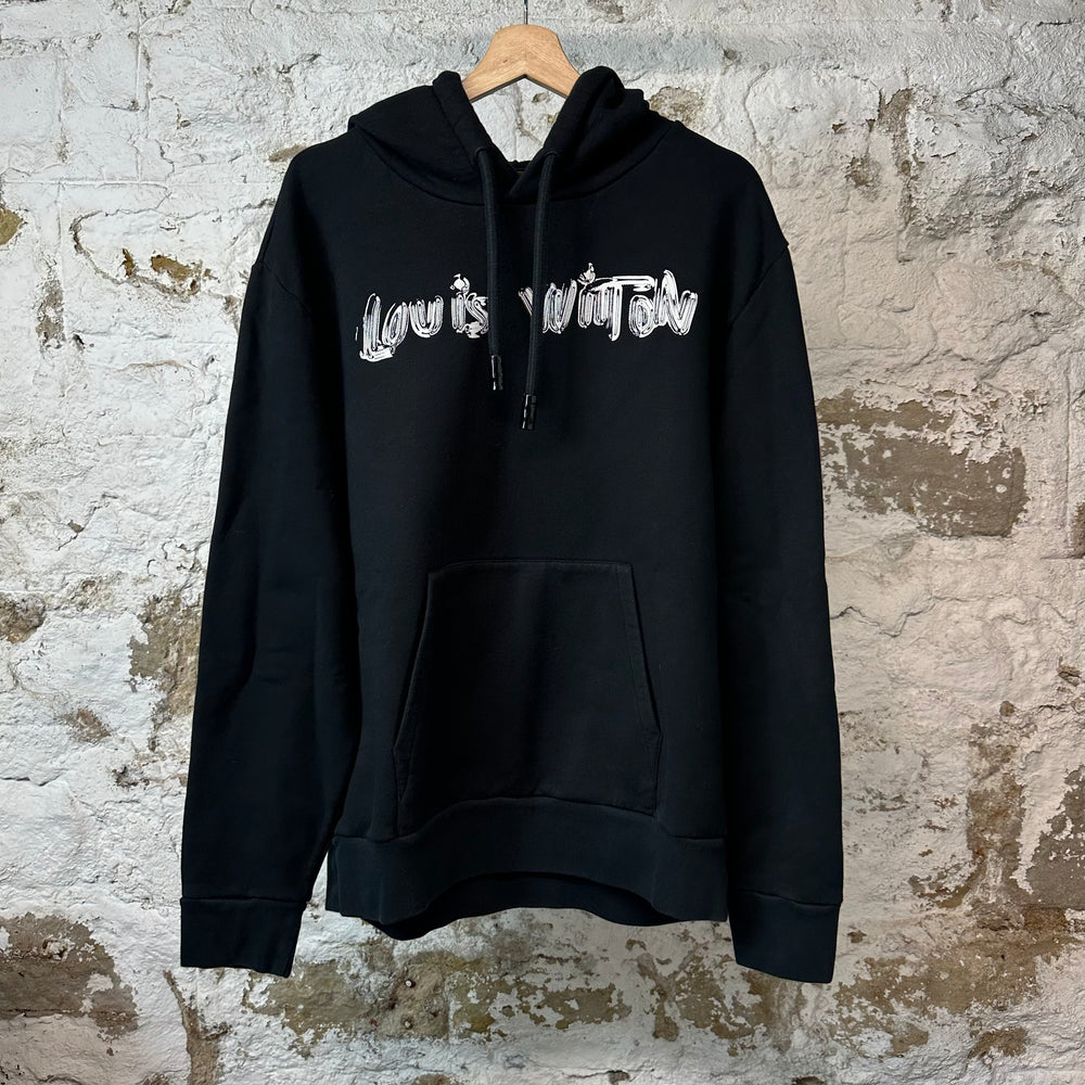 Louis Vuitton Brushed Logo Hoodie Black Sz XXL (L)