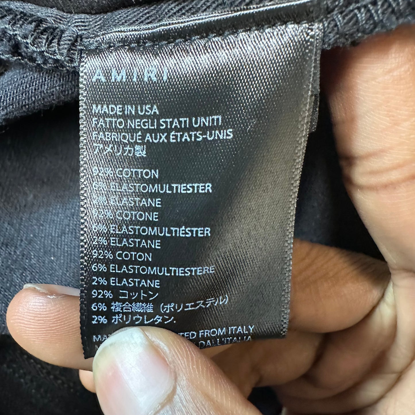 Amiri Distressed Side Spell Black Denim Jeans Sz 31