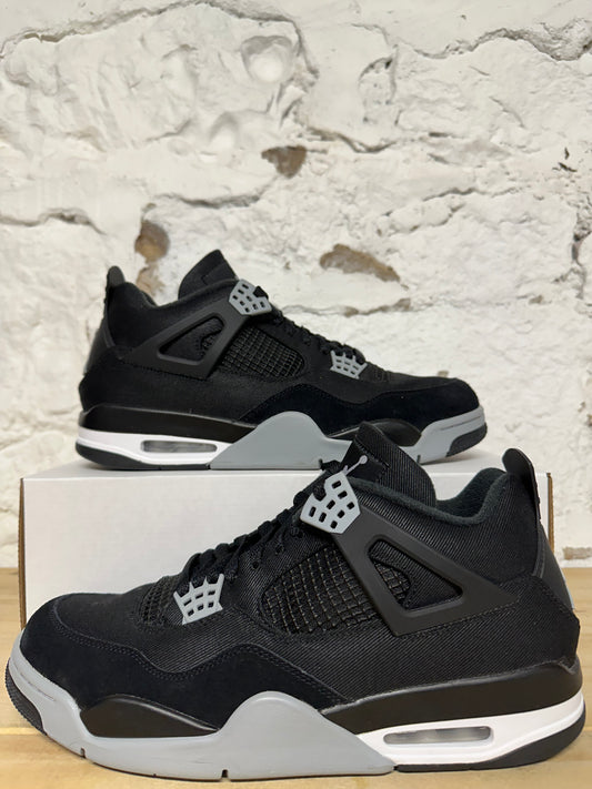 Air Jordan 4 Black Canvas Sz 12