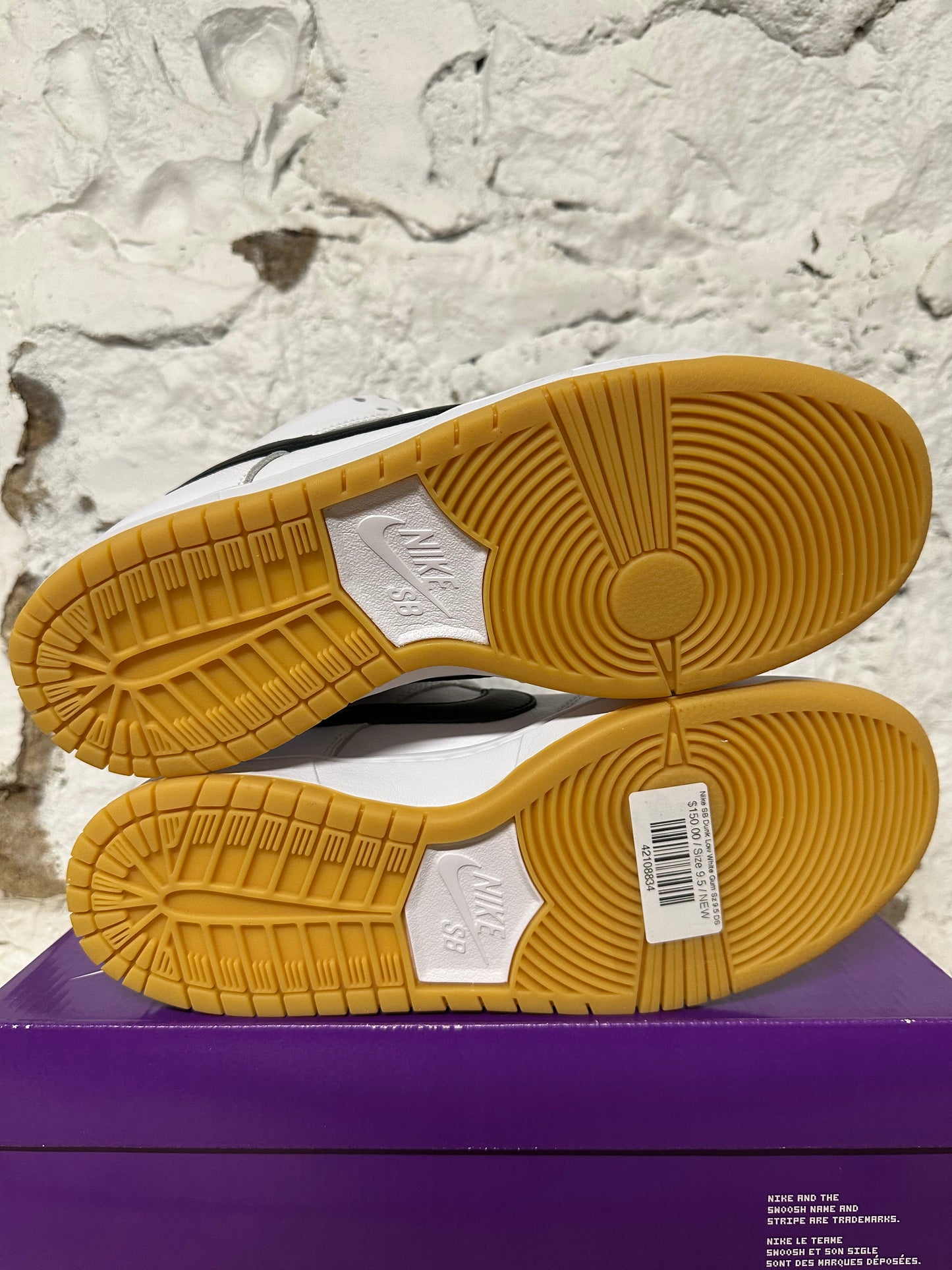 Nike SB Dunk Low White Gum Sz 9.5 DS