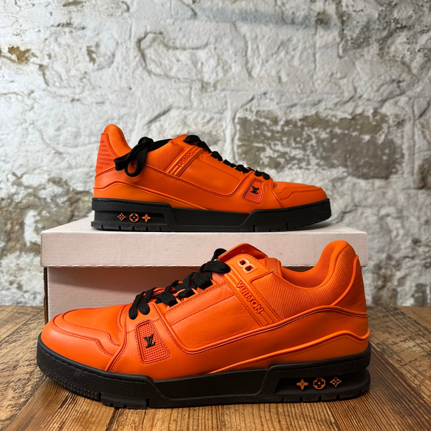 Louis Vuitton Orange Black Trainer Sz 11 (9.5LV) No Box