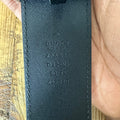 Gucci Silver GG Black Leather Belt Sz (90/36) W/ Box