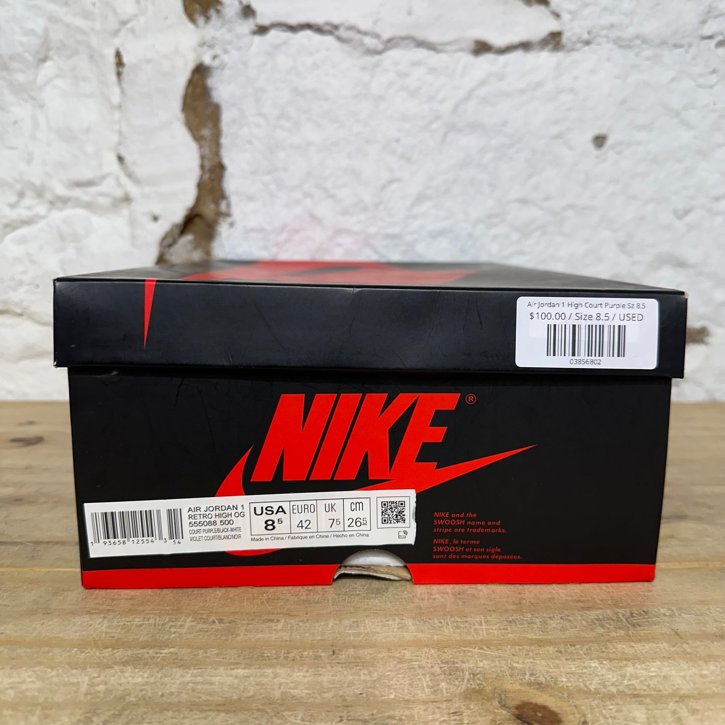 Air Jordan 1 High Court Purple Sz 8.5