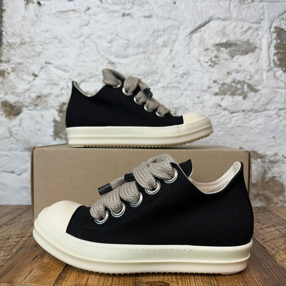 Rick Owens Jumbo Lace Black Canvas Milk Sneaker