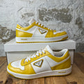 Prada Downtown Leather Yellow White Sneaker Sz 8