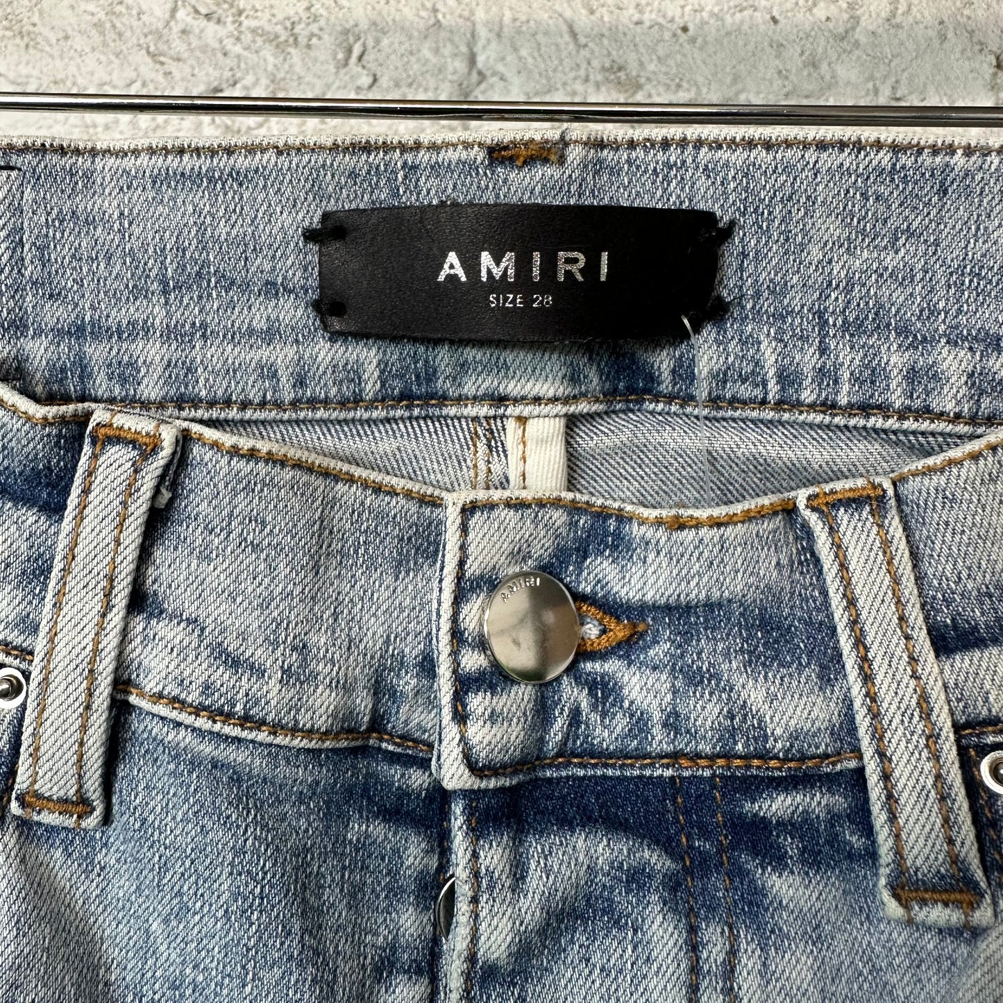 Amiri Blue Stripe Washed Blue Denim Jeans Sz 28